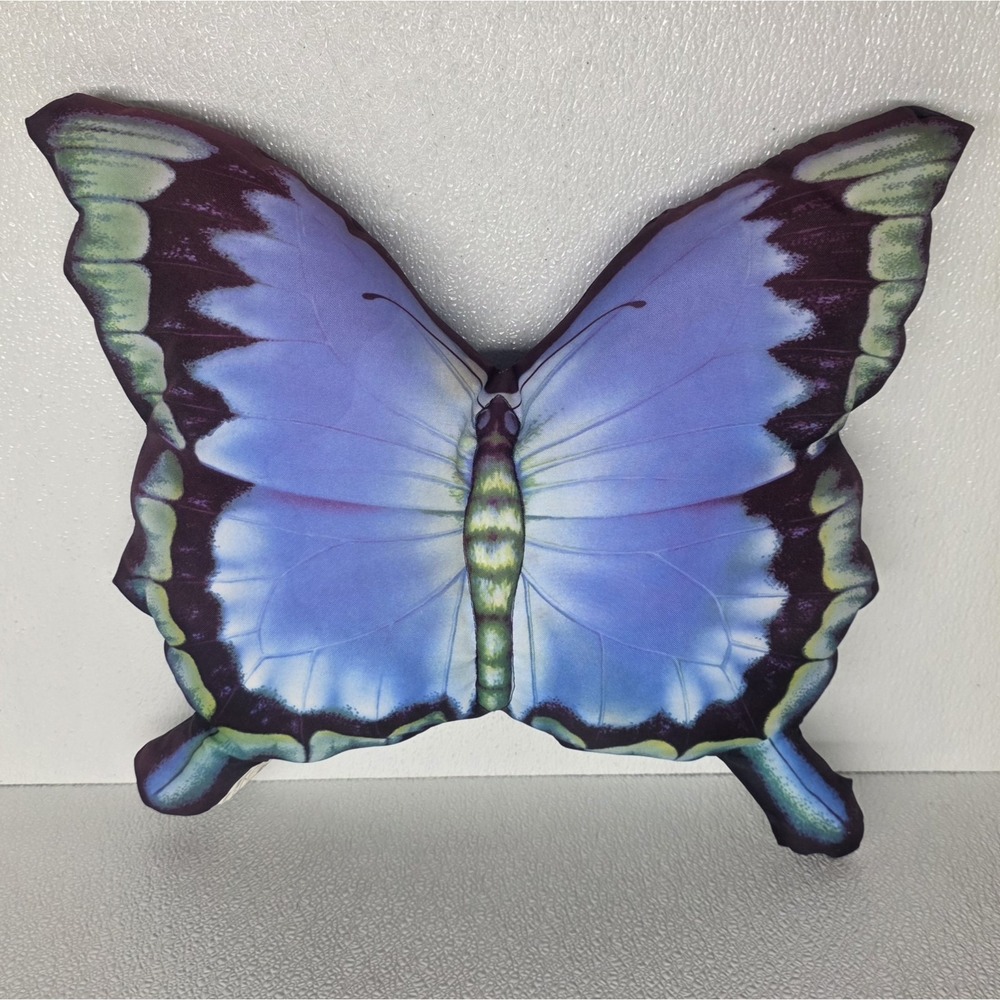 Vintage Salamander Graphix Blue Swallowtail Butterfly Pillow Plush